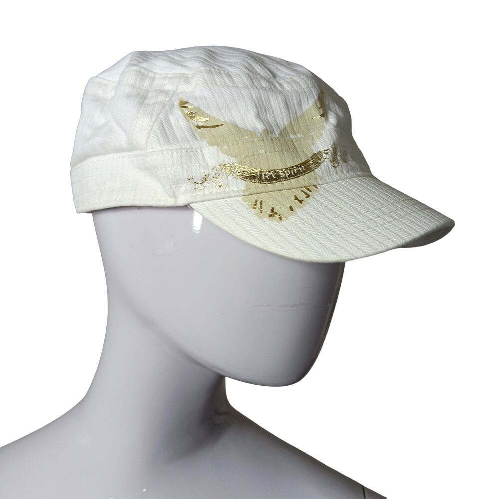 Y2K Target Cap White with Gold Free Spirit Graphics Adjustable Backing